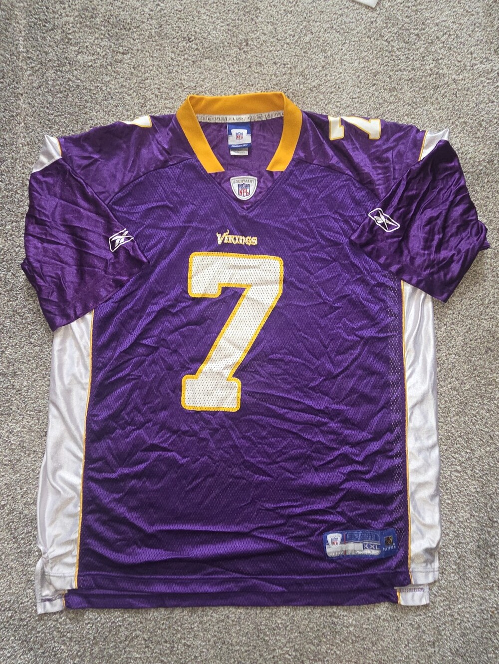 Minnesota Vikings Tarvaris Jackson Purple #7 Replica Football Jersey Reebok 2XL